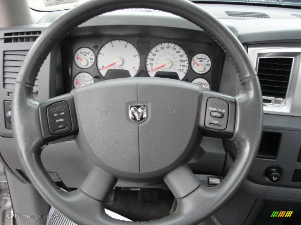 2007 Dodge Ram 3500 SLT Regular Cab 4x4 Dually Medium Slate Gray Steering Wheel Photo #39650940