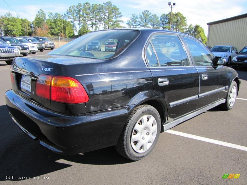 1999 Civic LX Sedan - Flamenco Black Pearl / Dark Gray photo #3