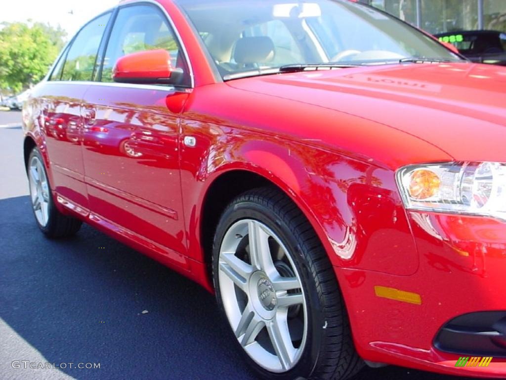2008 A4 2.0T Sedan - Brilliant Red / Beige photo #2
