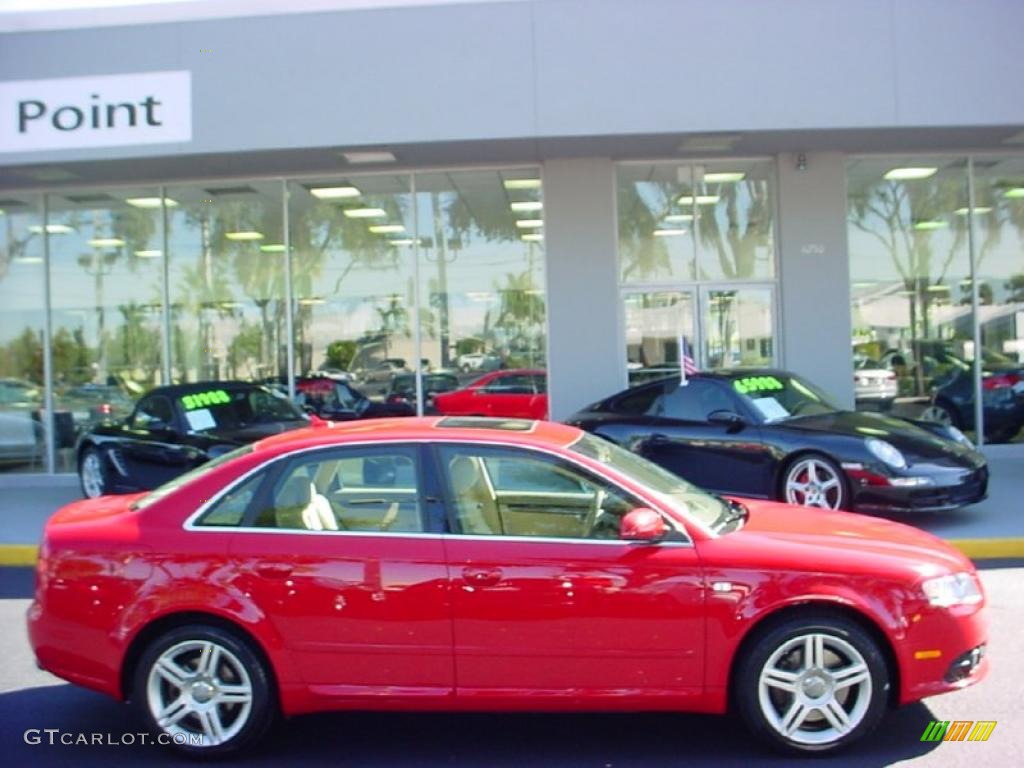 2008 A4 2.0T Sedan - Brilliant Red / Beige photo #4