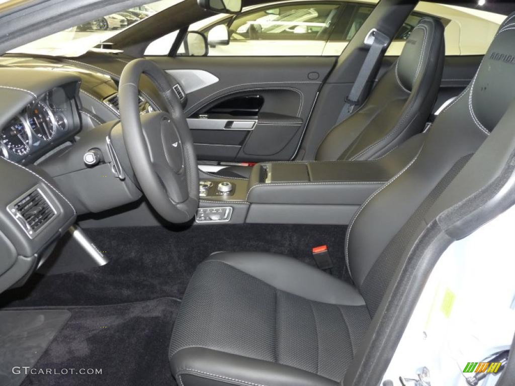 Obsidian Black Interior 2011 Aston Martin Rapide Sedan Photo #39664580