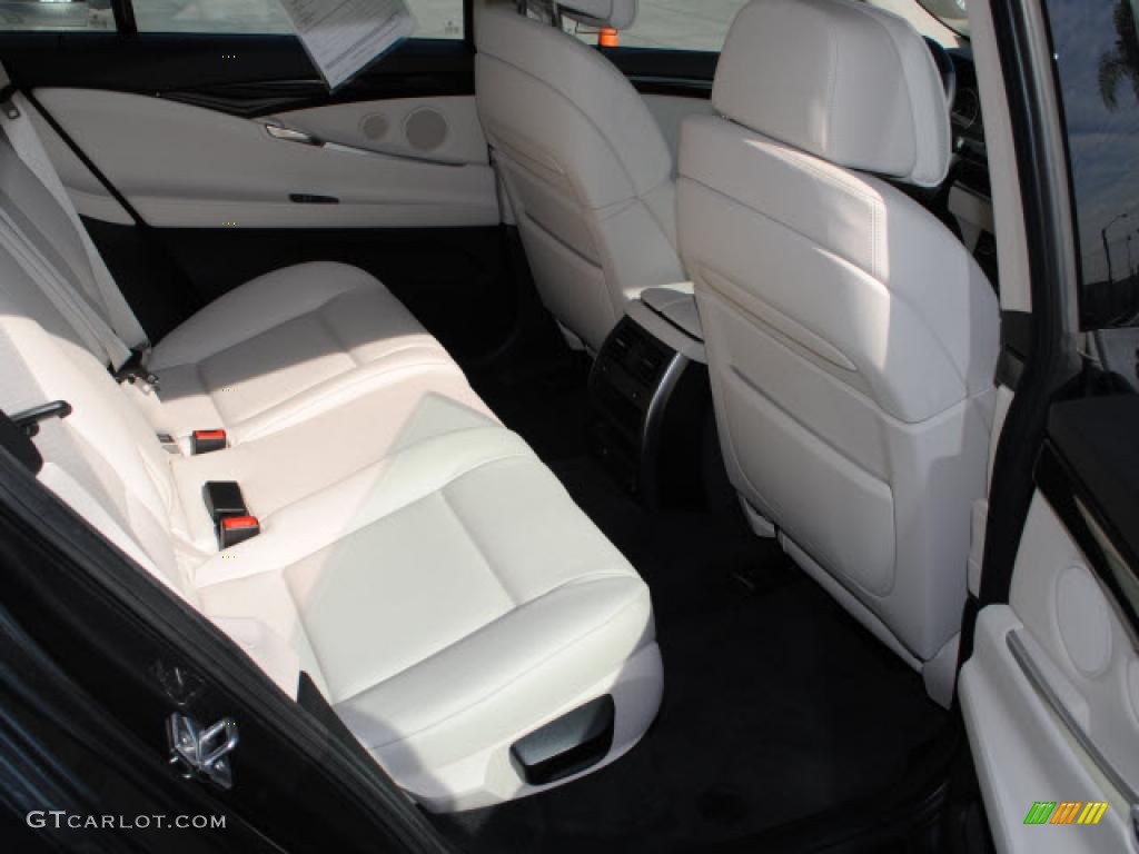 Ivory White/Black Nappa Leather Interior 2010 BMW 5 Series 535i Gran Turismo Photo #39671291