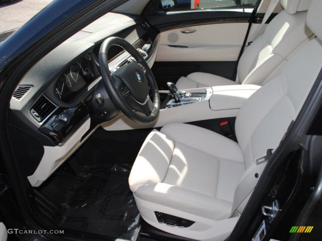 Ivory White/Black Nappa Leather Interior 2010 BMW 5 Series ...