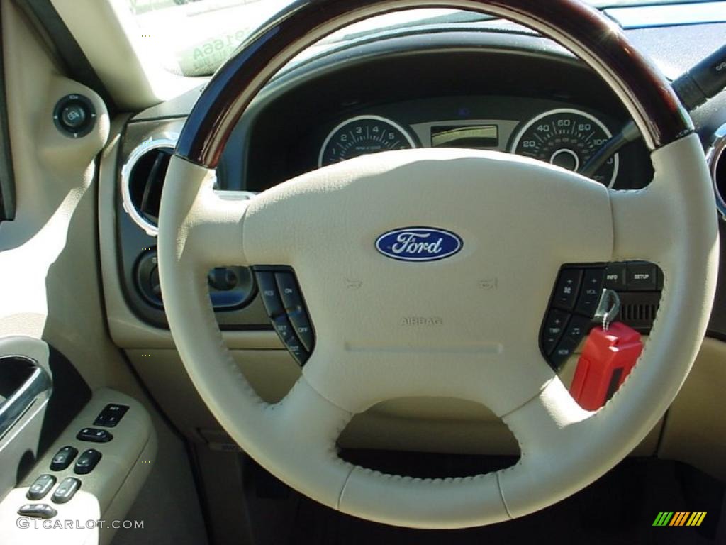 2005 Ford Expedition Limited Medium Parchment Steering Wheel Photo #39672043