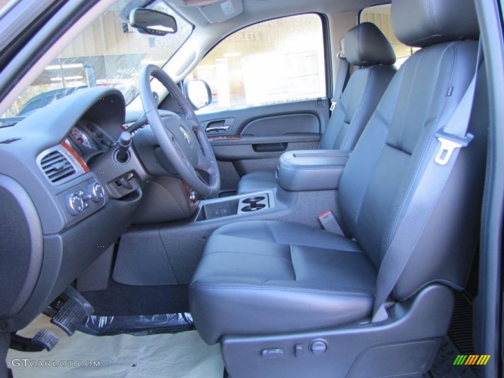 Ebony Interior 2011 Chevrolet Silverado 1500 LTZ Crew Cab 4x4 Photo #39675443