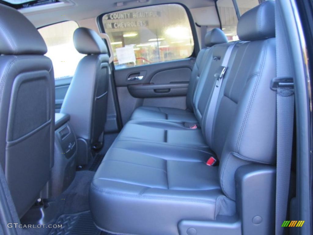 Ebony Interior 2011 Chevrolet Silverado 1500 LTZ Crew Cab 4x4 Photo #39675459