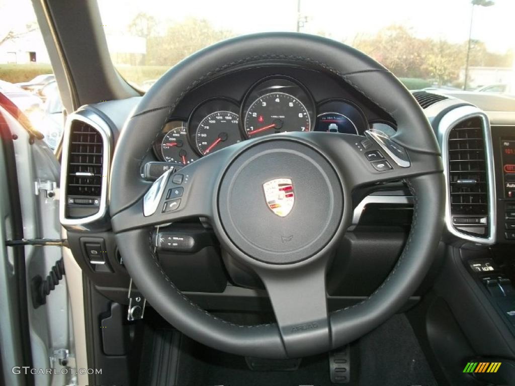 2011 Porsche Cayenne Standard Cayenne Model Black Steering Wheel Photo #39675715