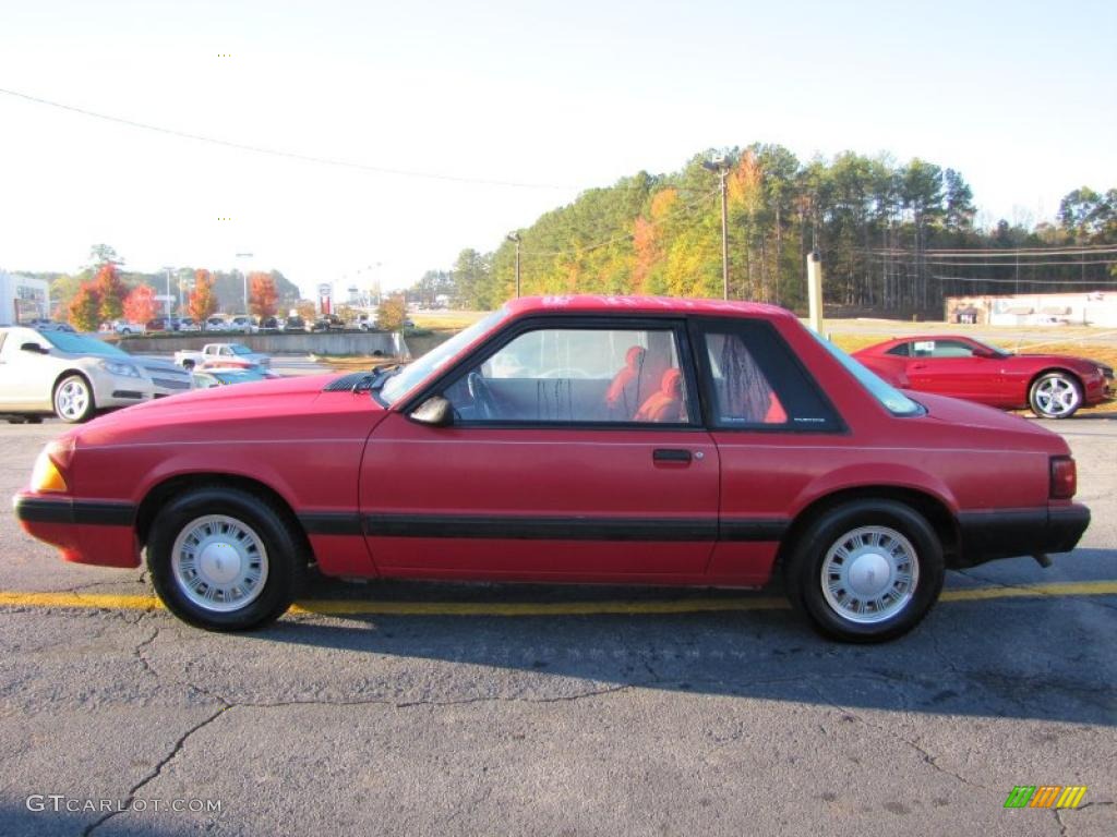 Bright Red 1989 Ford Mustang LX Coupe Exterior Photo #39676219