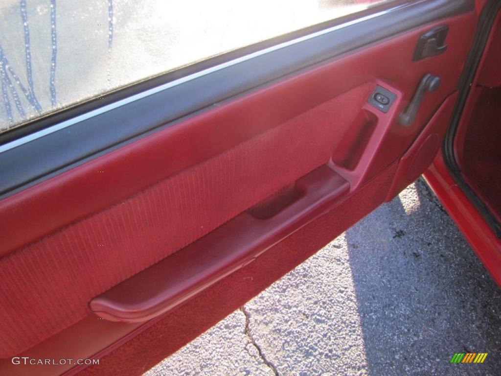1989 Ford Mustang LX Coupe Red Door Panel Photo #39676315