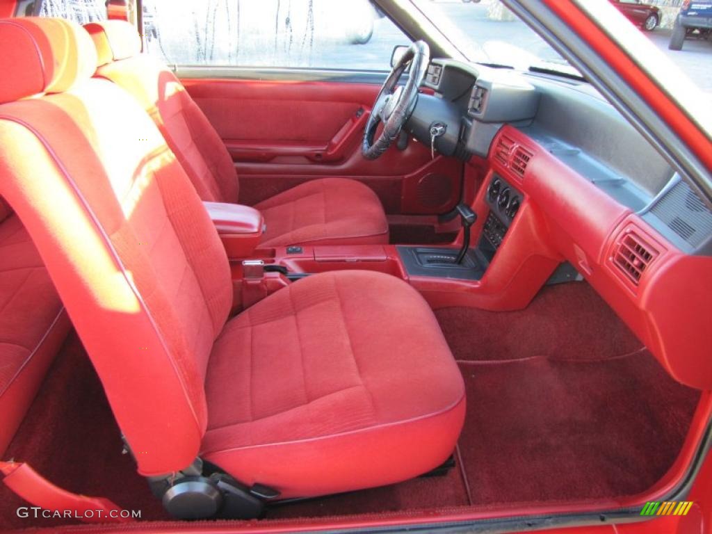 Red Interior 1989 Ford Mustang LX Coupe Photo #39676331