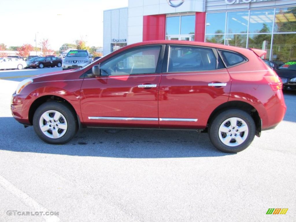 2011 Rogue S - Cayenne Red / Black photo #2