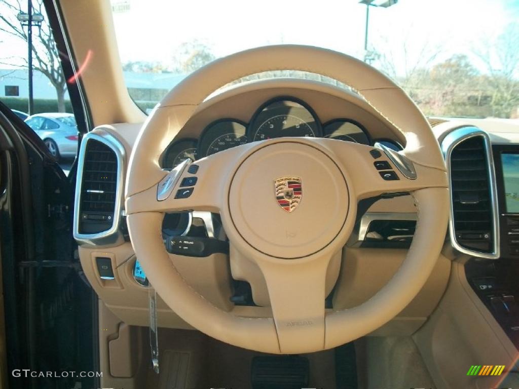 2011 Porsche Cayenne Standard Cayenne Model Luxor Beige Steering Wheel Photo #39678003