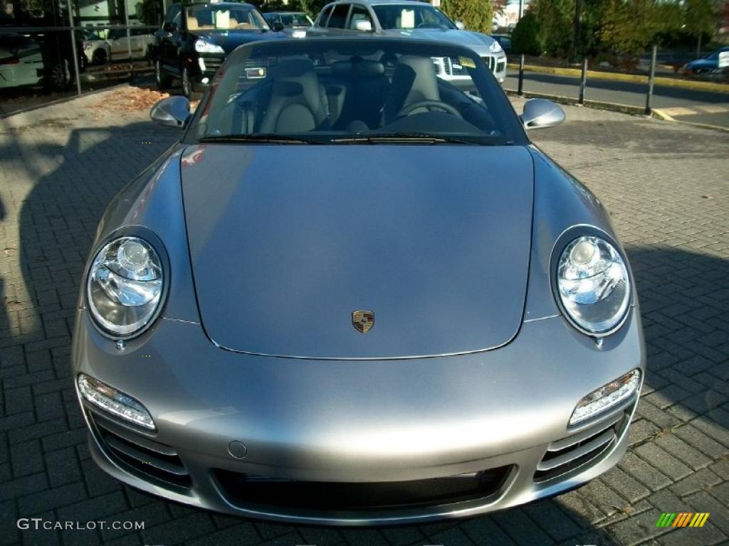 2011 911 Carrera 4S Cabriolet - Platinum Silver Metallic / Black photo #2