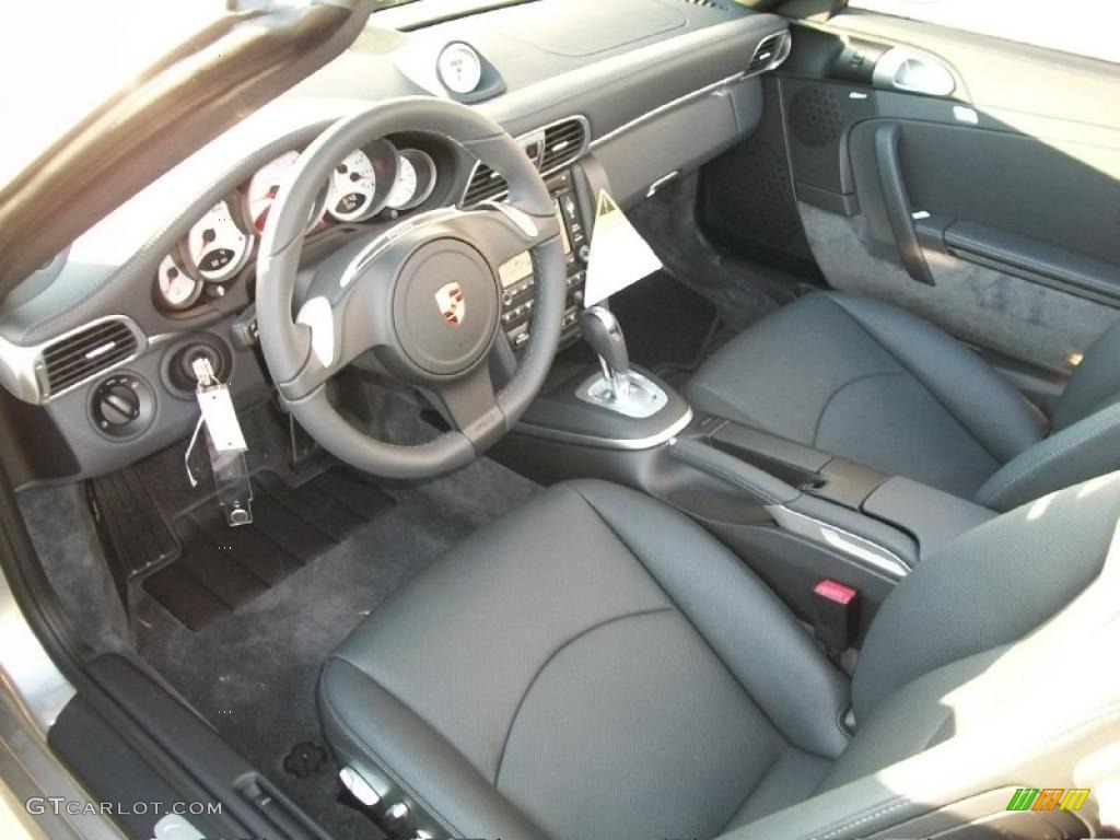 Black Interior 2011 Porsche 911 Carrera 4S Cabriolet Photo #39678499