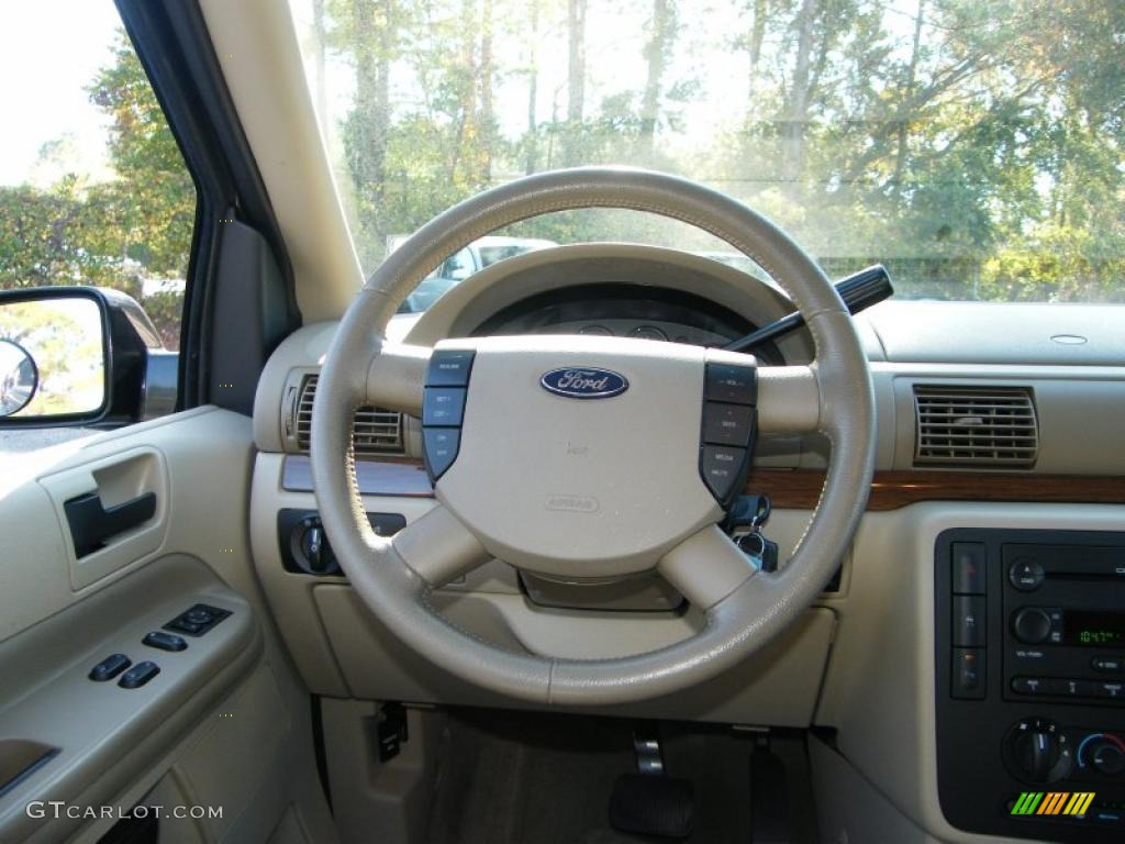 2004 Ford Freestar SEL Pebble Beige Steering Wheel Photo #39683355