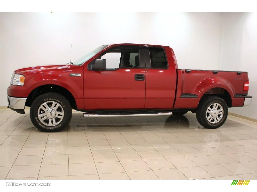 2007 F150 XLT SuperCab 4x4 - Redfire Metallic / Medium/Dark Flint photo #4