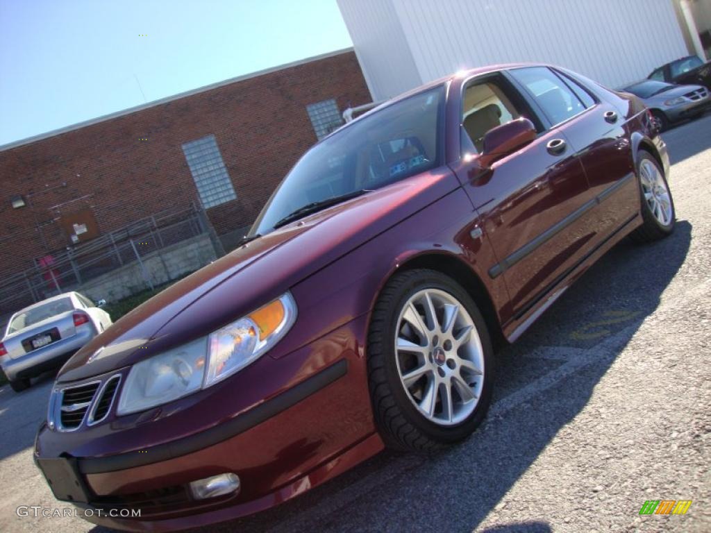 2003 9-5 Aero Sedan - Merlot Red Metallic / Sand Beige photo #1
