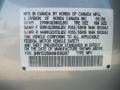 2009 Acura MDX Standard MDX Model Info Tag