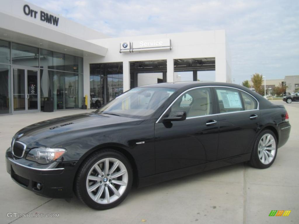 2008 7 Series 750i Sedan - Black Sapphire Metallic / Beige photo #1