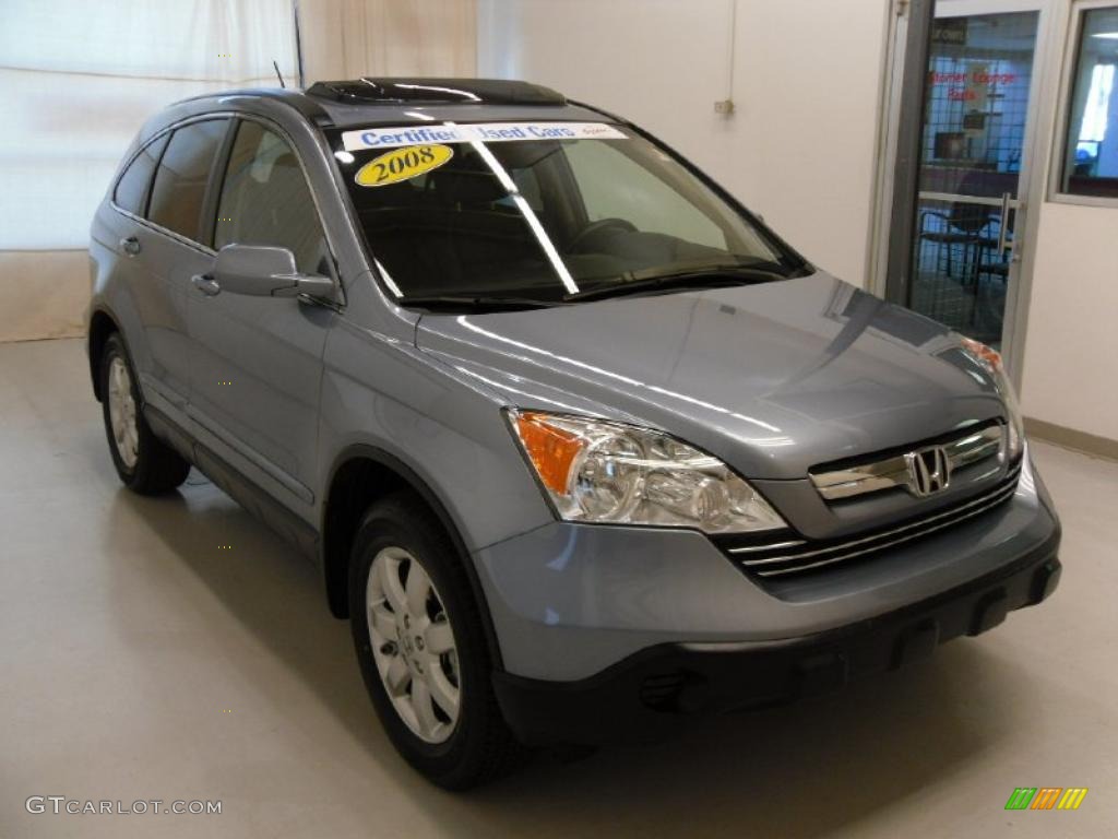 2008 CR-V EX-L - Glacier Blue Metallic / Gray photo #5