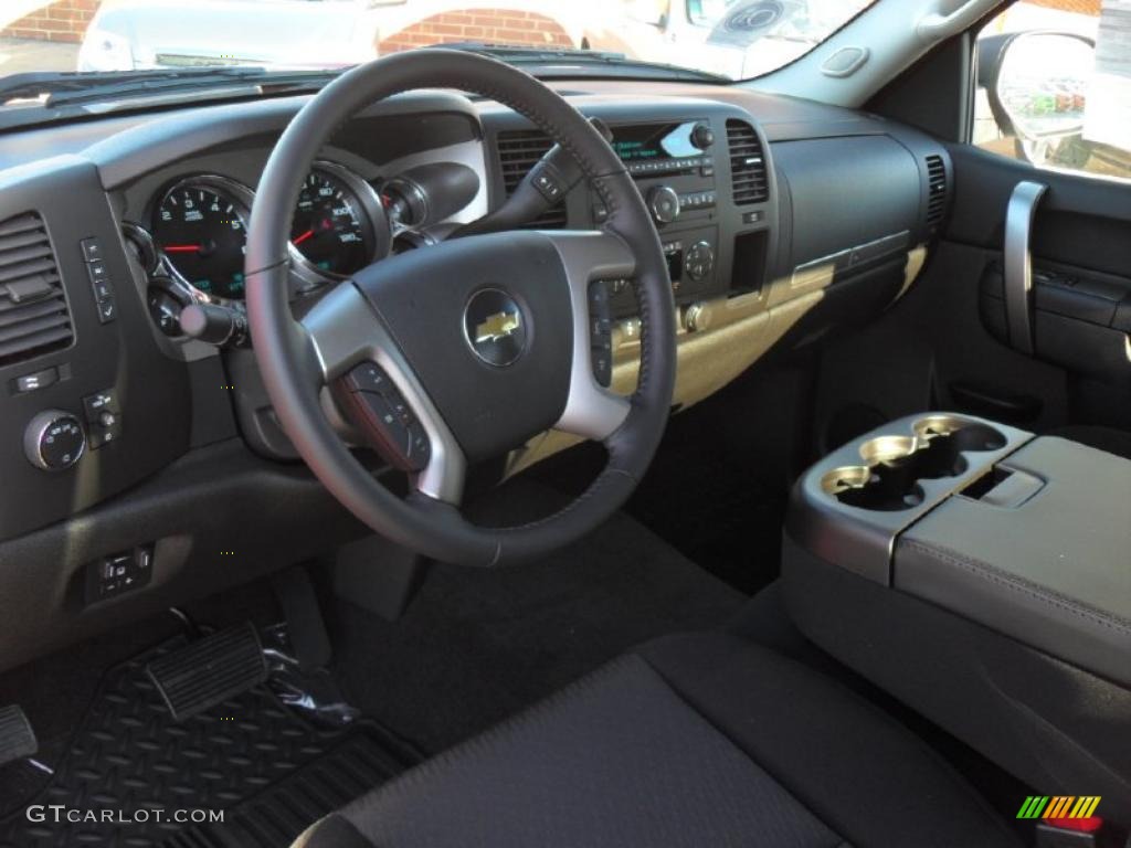 Ebony Interior 2011 Chevrolet Silverado 1500 LT Crew Cab 4x4 Photo #39702195