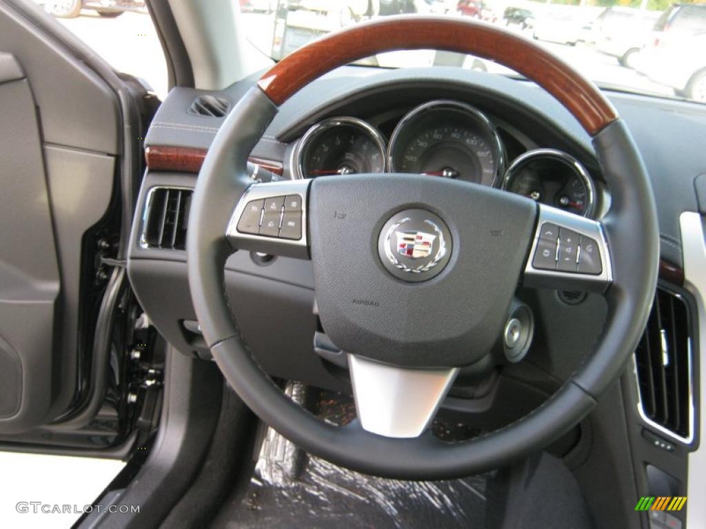 2011 Cadillac CTS 3.0 Sedan Ebony Steering Wheel Photo #39702507