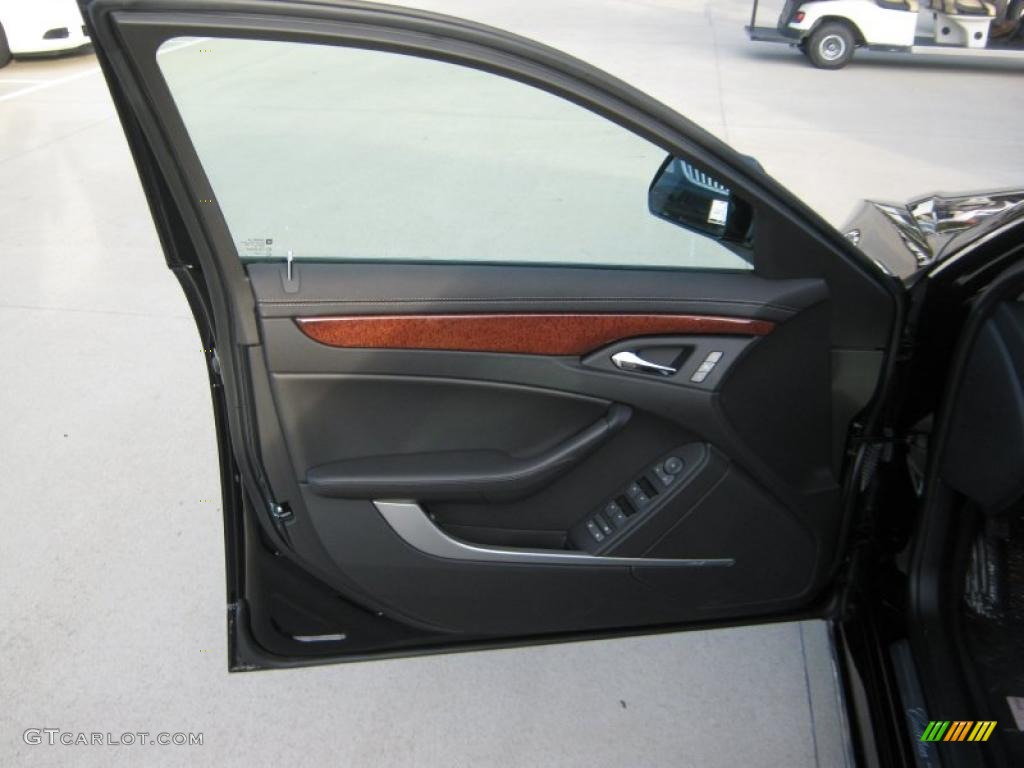 2011 Cadillac CTS 3.0 Sedan Ebony Door Panel Photo #39702619
