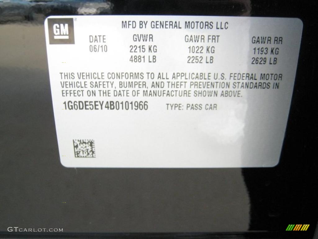 2011 Cadillac CTS 3.0 Sedan Info Tag Photo #39702799