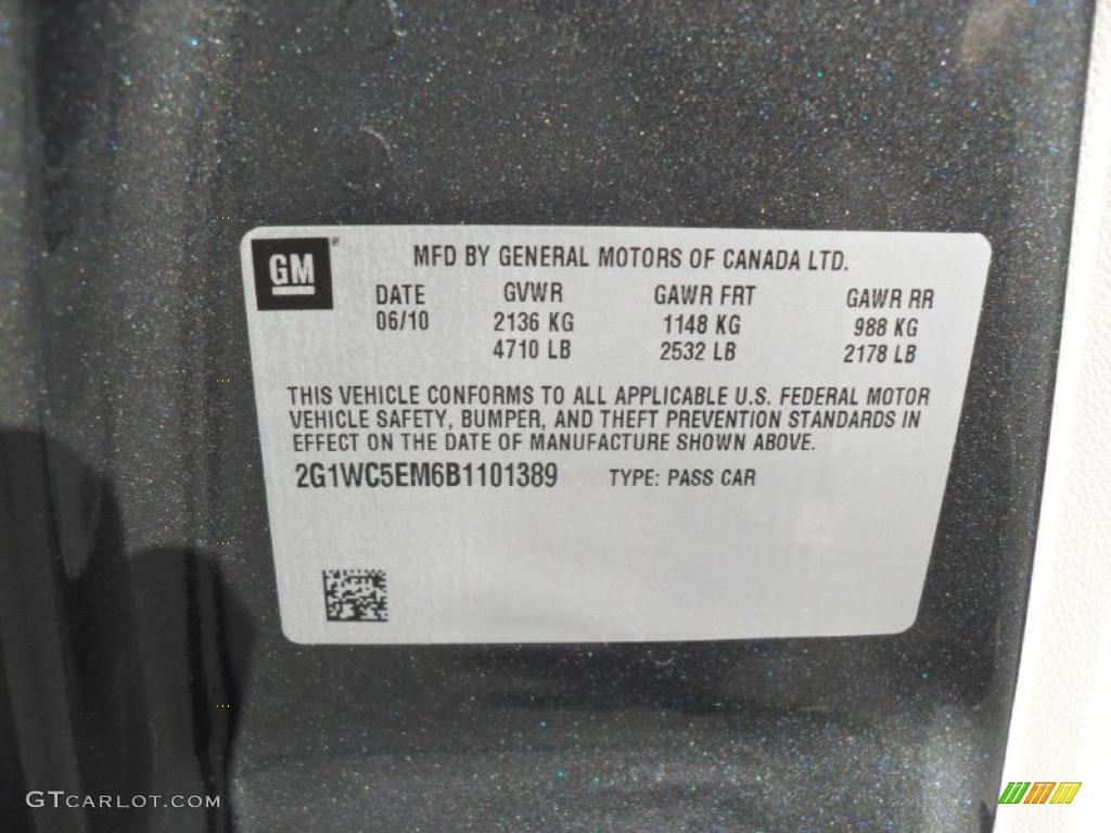 2011 Chevrolet Impala LTZ Info Tag Photo #39703027