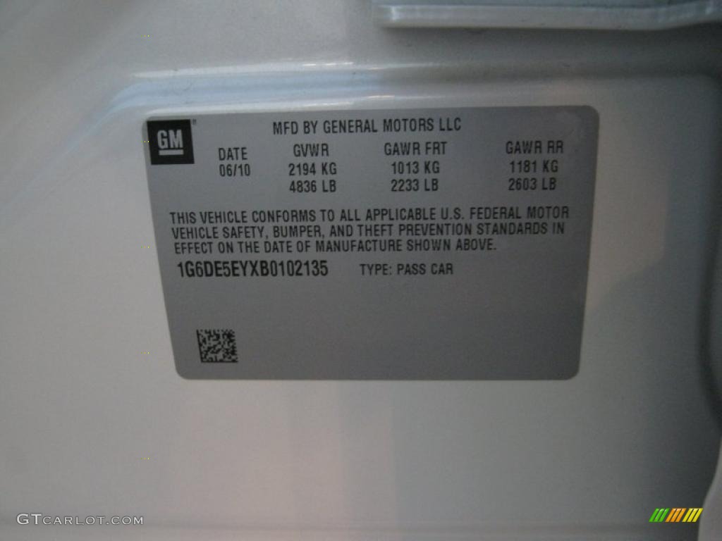 2011 Cadillac CTS 3.0 Sedan Info Tag Photo #39703227