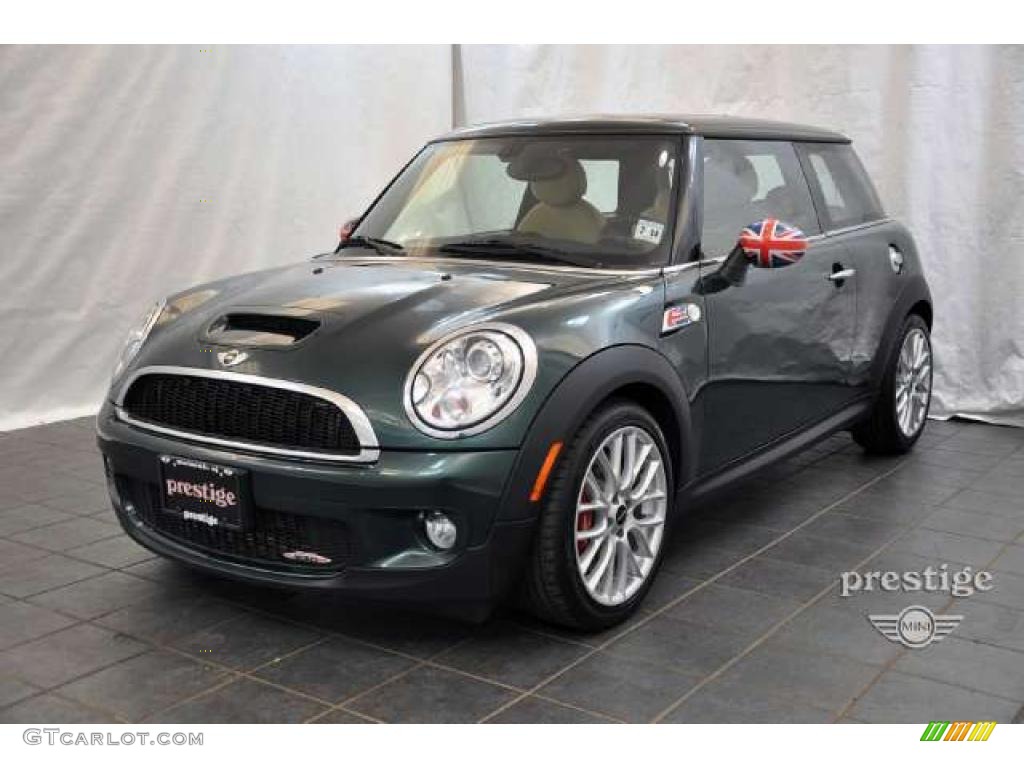 2010 Cooper John Cooper Works Hardtop - British Racing Green Metallic / Gravity Tuscan Beige Leather photo #1