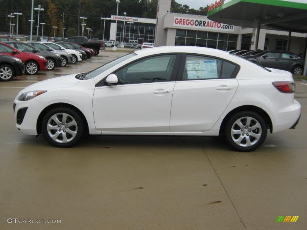 2011 MAZDA3 i Sport 4 Door - Crystal White Pearl Mica / Black photo #2