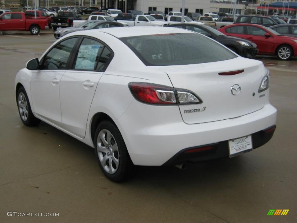 2011 MAZDA3 i Sport 4 Door - Crystal White Pearl Mica / Black photo #3