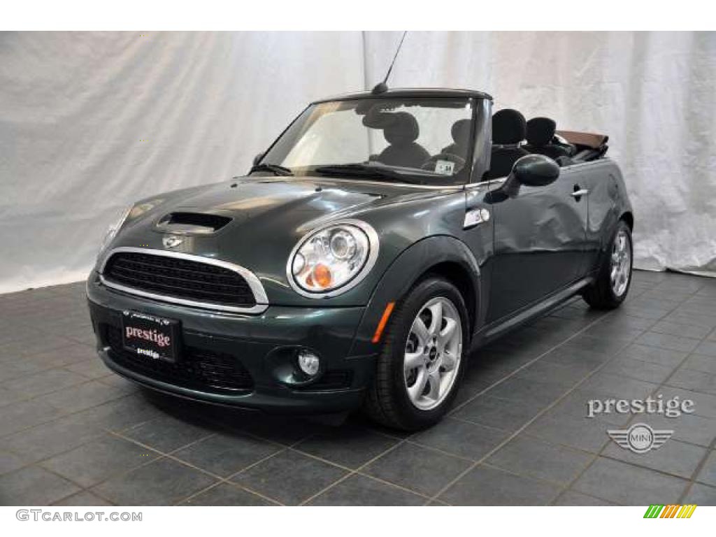 2010 Cooper S Convertible - British Racing Green Metallic / Checkered Carbon Black/Black photo #1