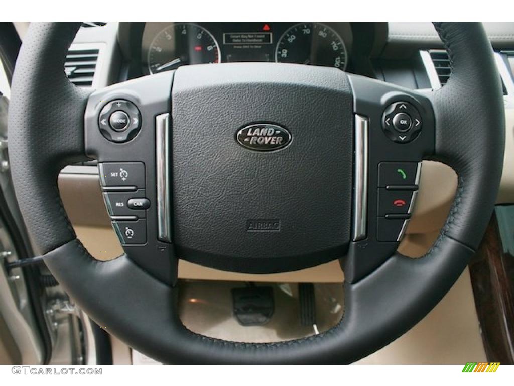 2011 Land Rover Range Rover Sport HSE LUX Arabica/Almond Steering Wheel Photo #39712711