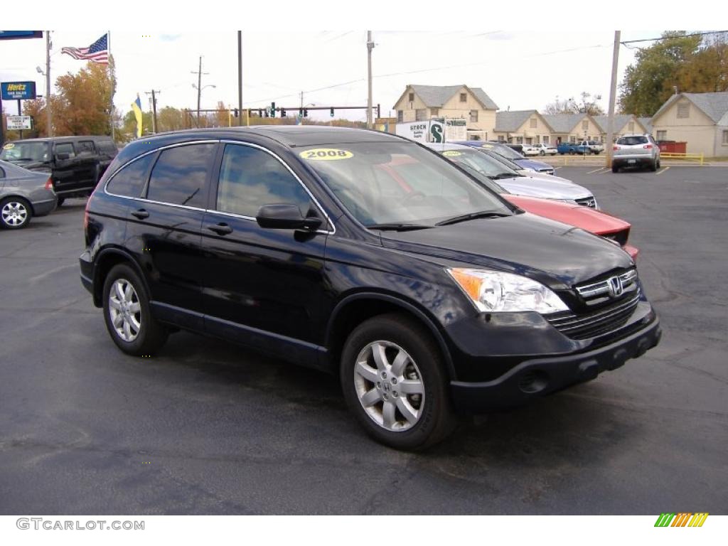 2008 CR-V EX 4WD - Nighthawk Black Pearl / Ivory photo #2