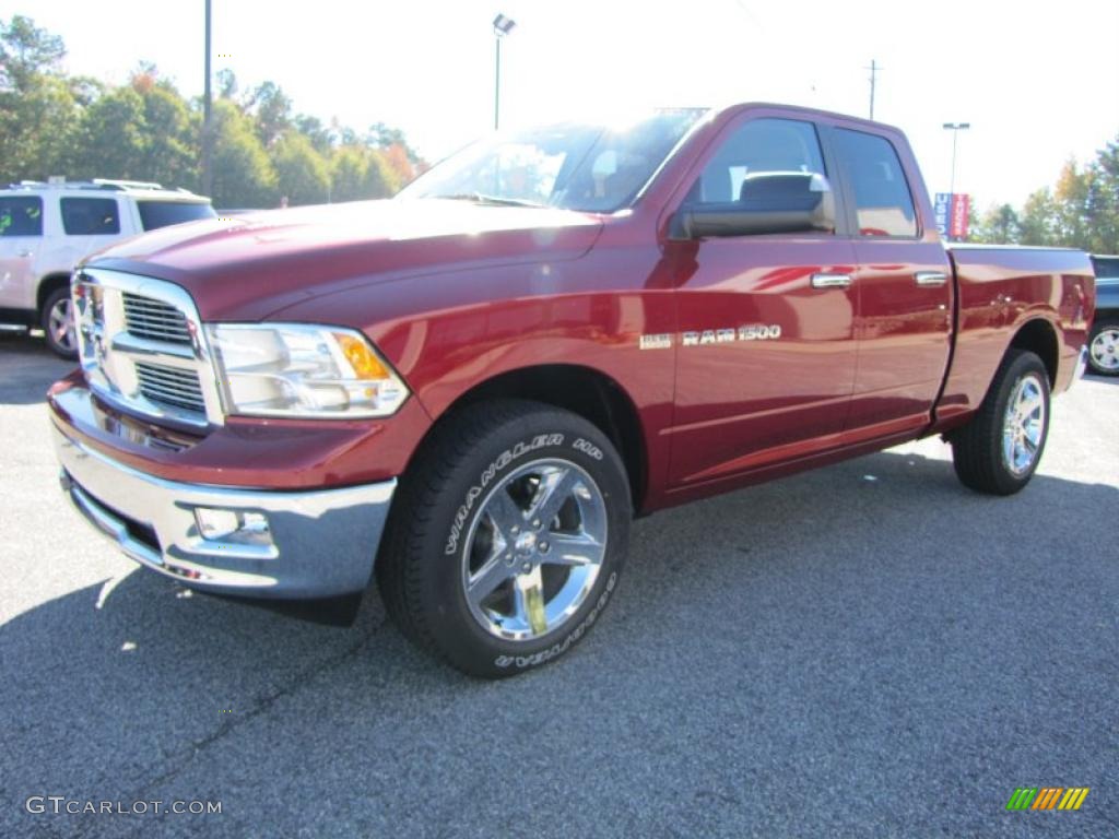 2011 Ram 1500 Big Horn Quad Cab 4x4 - Deep Cherry Red Crystal Pearl / Light Pebble Beige/Bark Brown photo #3