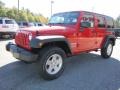 2011 Flame Red Jeep Wrangler Unlimited Sport 4x4  photo #3