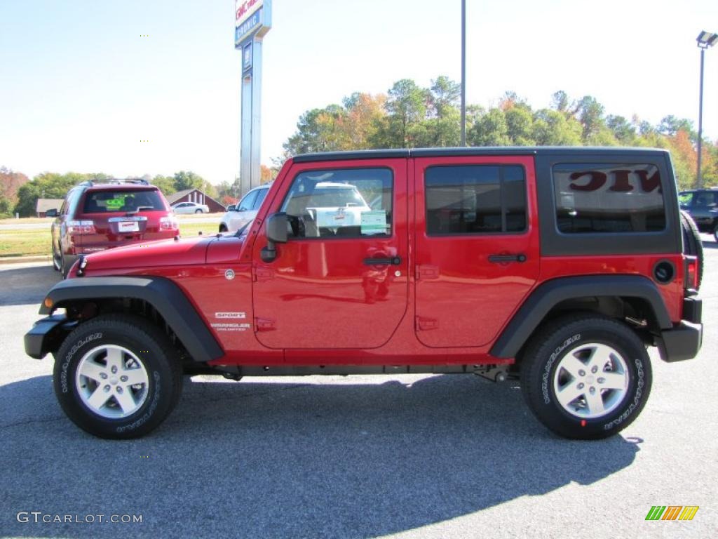 2011 Wrangler Unlimited Sport 4x4 - Flame Red / Black photo #4