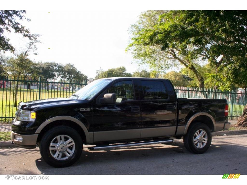 2004 F150 Lariat SuperCrew 4x4 - Black / Black photo #2