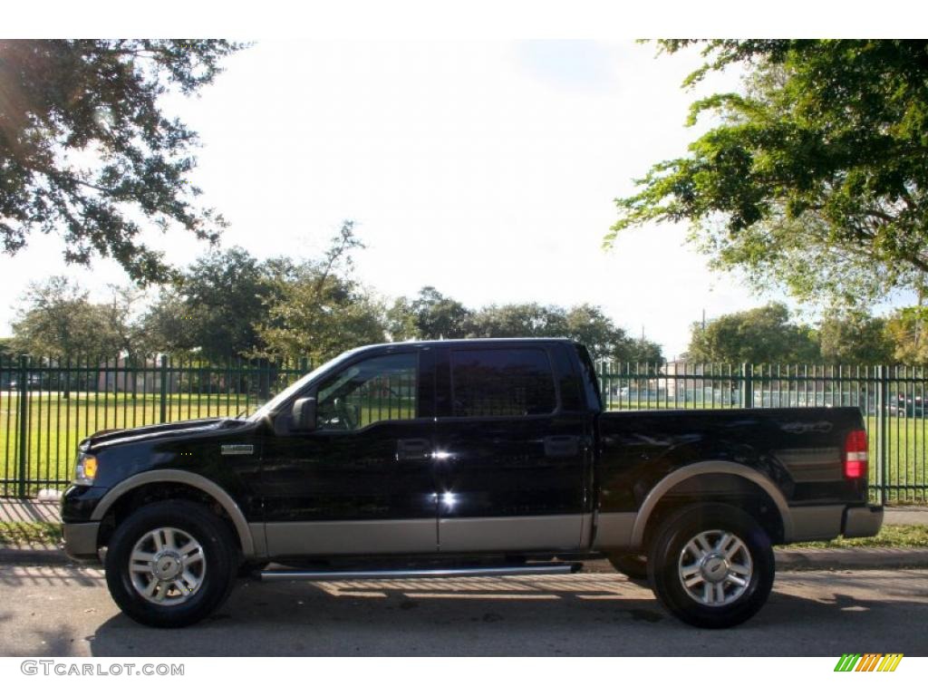 2004 F150 Lariat SuperCrew 4x4 - Black / Black photo #3