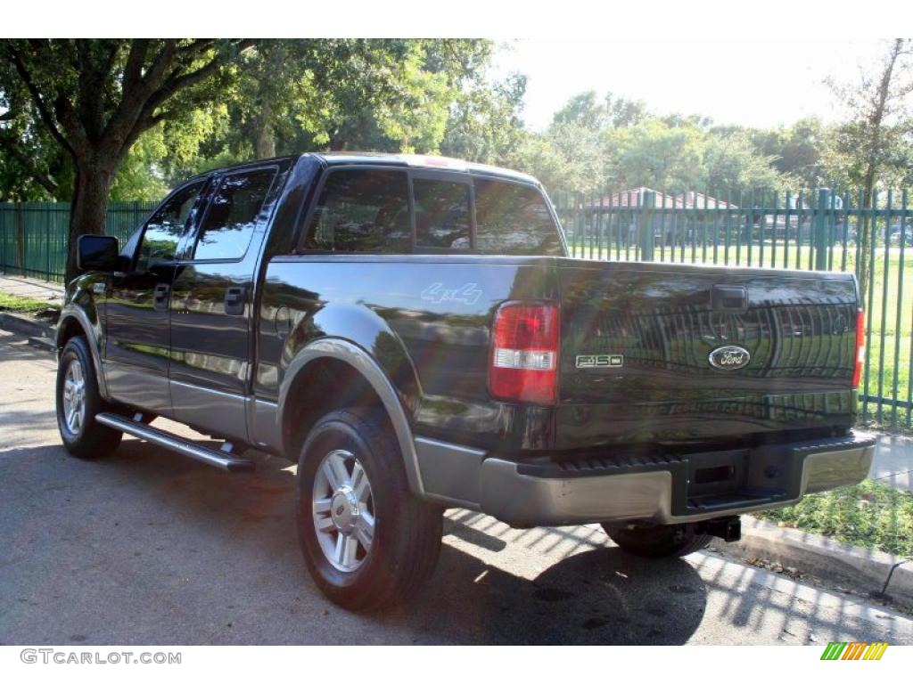 2004 F150 Lariat SuperCrew 4x4 - Black / Black photo #6