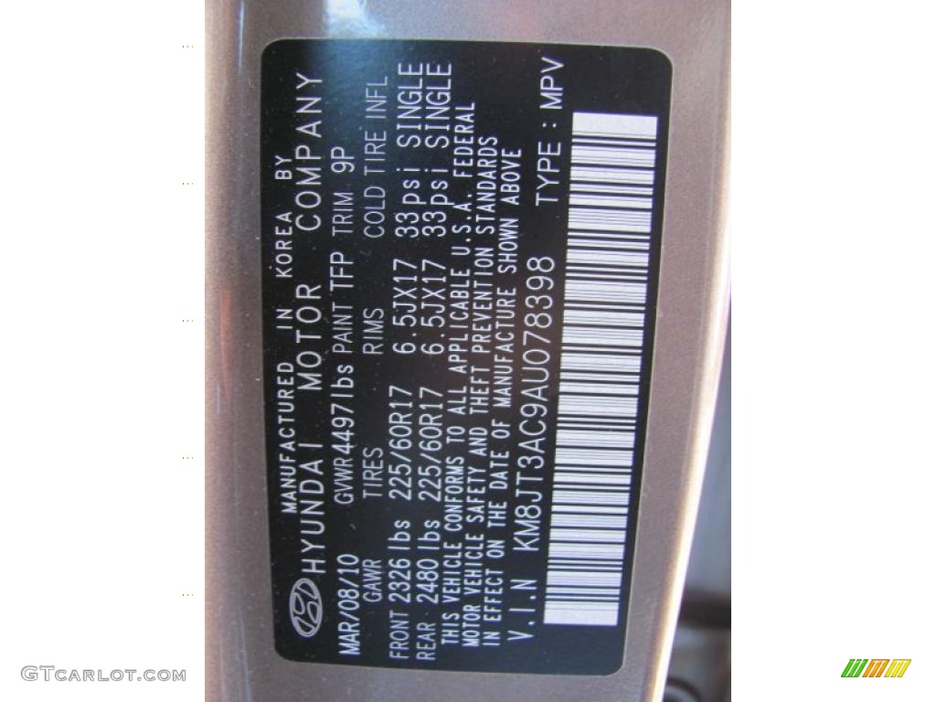 2010 Tucson Color Code TFP for Chai Bronze Photo #39725155