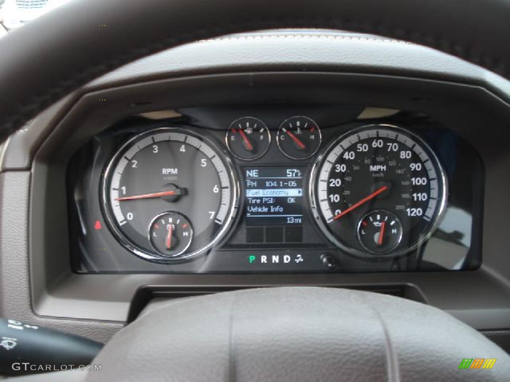 2011 Ram 1500 Laramie Crew Cab 4x4 - Brilliant Black Crystal Pearl / Light Pebble Beige/Bark Brown photo #15