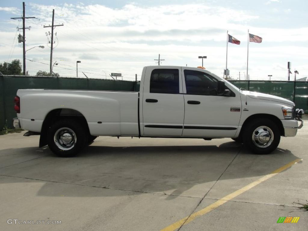 2007 Ram 3500 Lone Star Quad Cab Dually - Bright White / Khaki photo #2