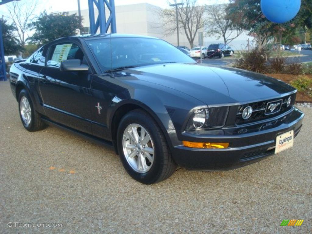 2007 Mustang V6 Deluxe Coupe - Alloy Metallic / Black/Red photo #6