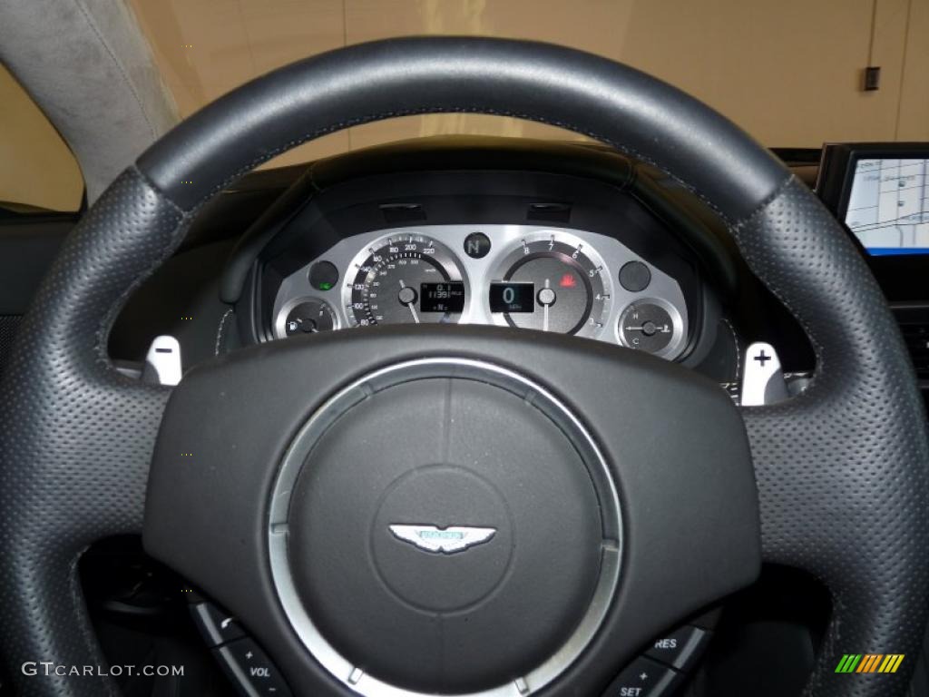 2008 Aston Martin V8 Vantage Roadster Phantom Grey Steering Wheel Photo #39737821