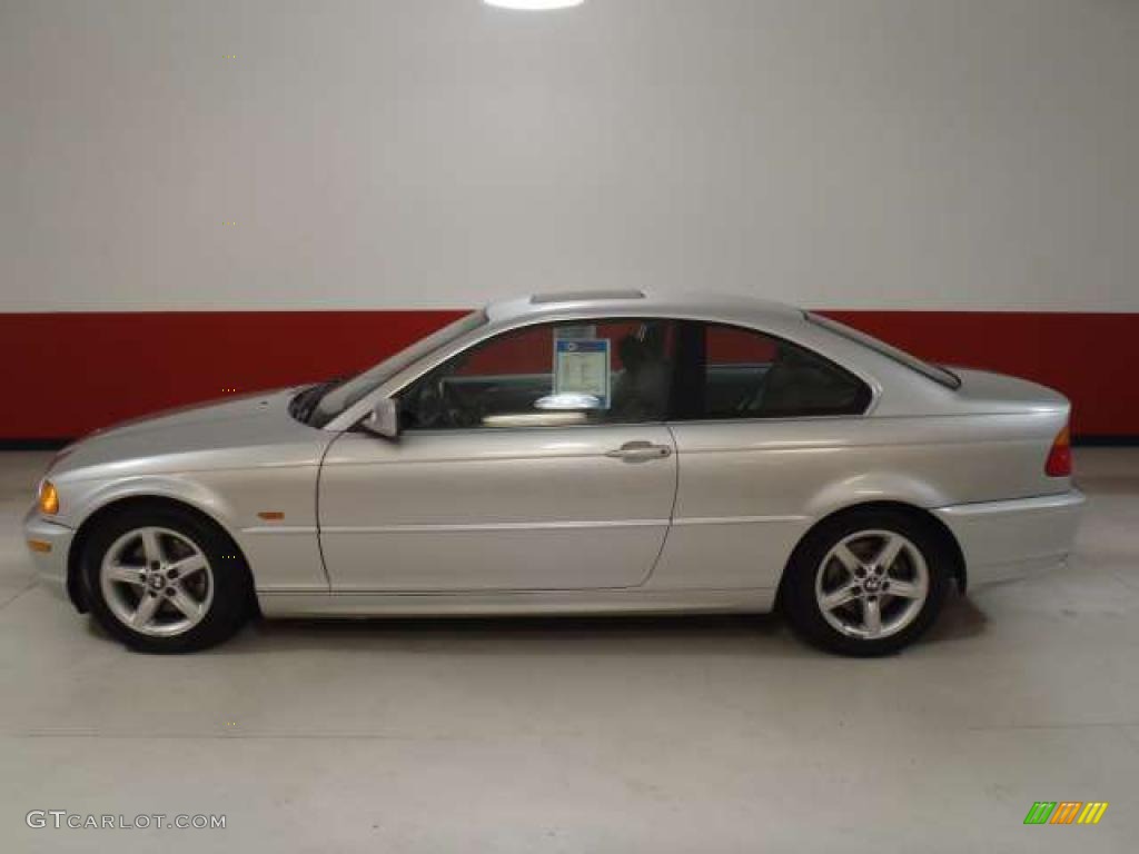 2001 3 Series 325i Coupe - Titanium Silver Metallic / Grey photo #7