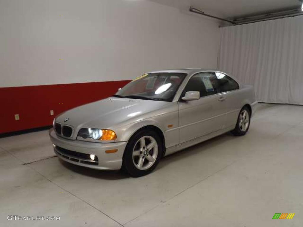 2001 3 Series 325i Coupe - Titanium Silver Metallic / Grey photo #8