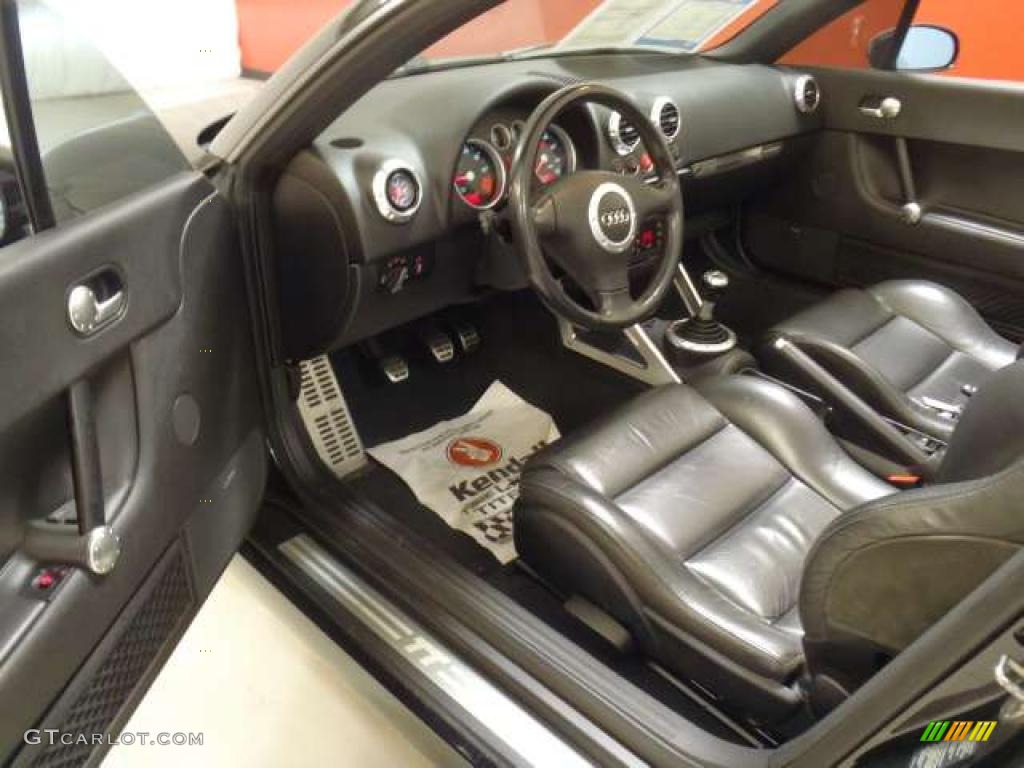 Ebony Interior 2002 Audi TT 1.8T quattro Roadster Photo #39743130